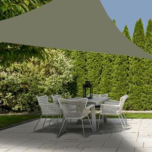 Merkloos Schaduwdoek/zonnescherm driehoek groen 3 x 3 x 3 meter met ophanghaken -