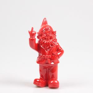 Stoobz Design Stoobz Polystone Beeld Kabouter F*ck You Rood 20cm