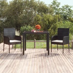 The Living Store  Poly Rattan - Tuinstoelen 2 St Met Kussens Poly Rattan Zwart - Tls319885