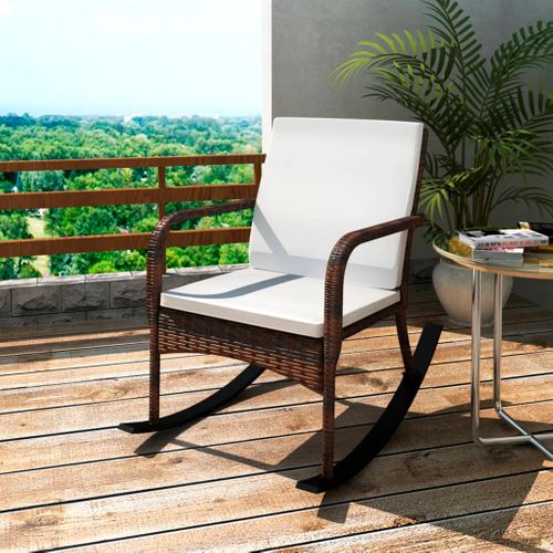 The Living Store  Poly Rattan - Tuinschommelstoel Poly Rattan Bruin - Tls42492