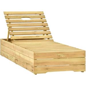 The Living Store Loungebed Gr Hout Verstelbare Rugleuning