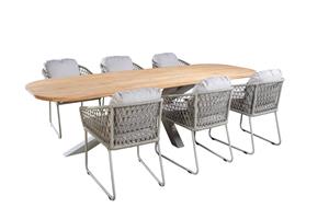 Yoi Diningset Noas Bara 7-delig Teak 280 x 100 cm