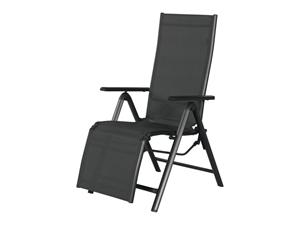 Livarno Home Aluminium relaxstoel Houston zwart/antraciet