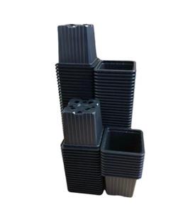 Decoflorall Kweekpotten Vierkant Zwart 7x7x6cm pak +/- 25 st zaaipotten opkweekpotten stekpotjes