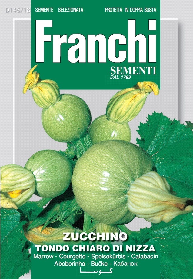 Franchi Courgette, Zucchino Tondo Chiaro Di Nizza 146/18 - 