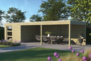 Gardenas | Tuinhuis QBH2S 300x300 + Ext 600 | Hogedruk Geïmpregneerd Groen