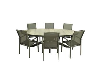 Relax Diningset Oakland Nice Stapelbaar Ovaal 7-delig 240 x 115 cm