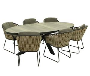 Relax Diningset Oakland Bo Ovaal 7-delig 240 x 115 cm