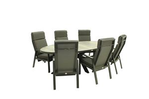 Relax Diningset Oakland Atlanta Verstelbaar Ovaal 7-delig 240 x 115 cm