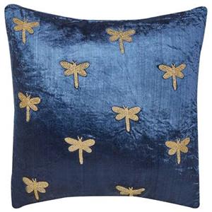 Beliani  BLUESTEM - Sierkussen - Marineblauw - 45 x 45 cm - Fluweel