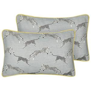 Beliani  ARALES - Sierkussen set van 2 - Grijs - 30 x 50 cm - Katoen