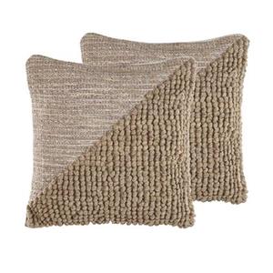 Beliani ASLANAPA -Sierkussen set van 2-Beige-45 x 45 cm-Katoen