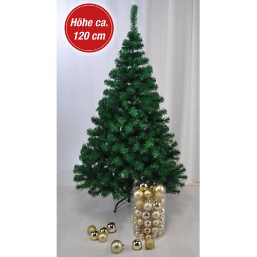 HI Kerstboom Met Metalen Standaard 120 Cm Groen