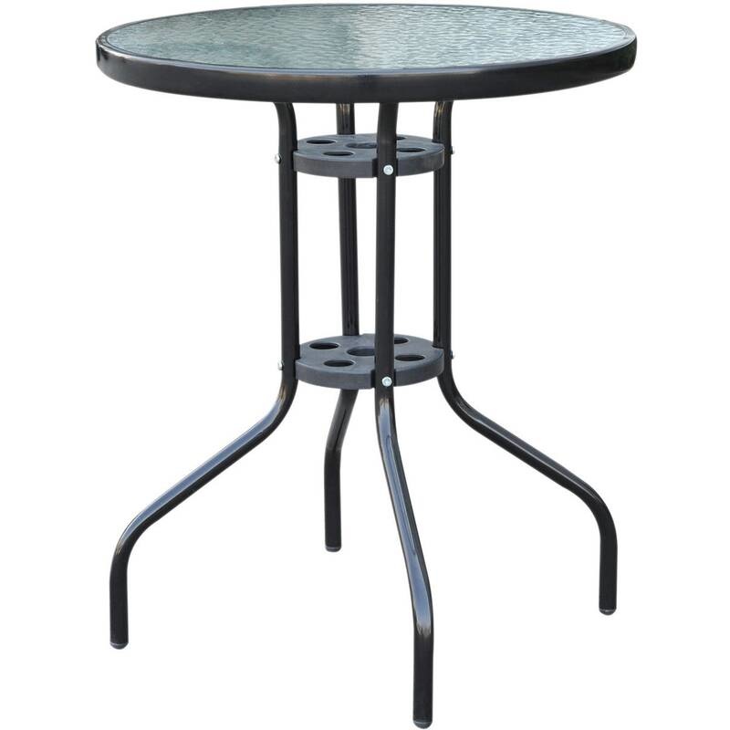 Sunny Balkontafel tuintafel glazen tafel bistrotafel metaal veiligheidsglas ℃60x70 cm