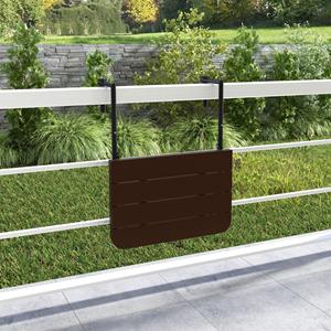 Costway Opvouwbare Hangtafel voor Buiten/Binnen met op 3 Niveaus Verstelbare Hoogte Past op een Reling van 3-15 cm voor Terras Balkon Terras