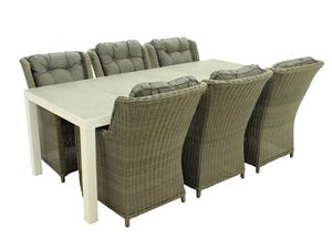 Relax Diningset Dakota Hilton Grey 7-delig 220 x 100 cm