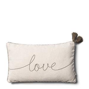 Rivièra Maison Riviera Maison Kussenhoes Beige met tekst 50x30 - With Love sierkussen