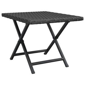 VidaXL Tafel inklapbaar 45x35x32 cm poly rattan zwart