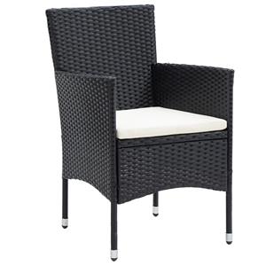 vidaXL 5-delige Bistroset poly rattan en massief acaciahout zwart