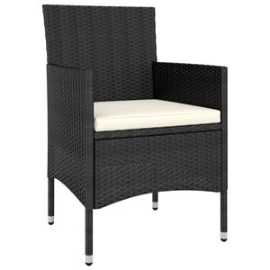 vidaXL 5-delige Loungeset poly rattan zwart