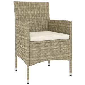 vidaXL 5-delige Loungeset poly rattan beige