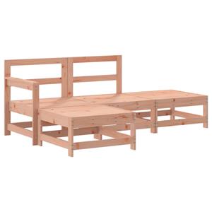 vidaXL 4-delige Loungeset met kussens massief douglashout