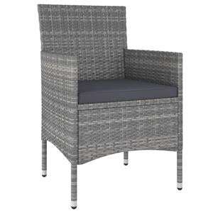 vidaXL 5-delige Loungeset poly rattan grijs