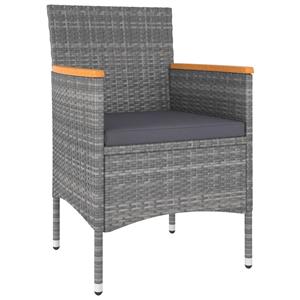 vidaXL 5-delige Loungeset poly rattan grijs