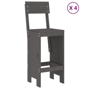 vidaXL 5-delige Tuinbarset massief grenenhout grijs