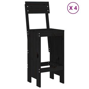 vidaXL 5-delige Barset massief grenenhout zwart