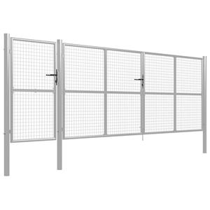 vidaXL Poort 500x150 cm staal zilverkleurig