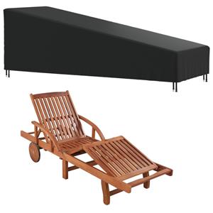 vidaxl Ligbedhoes 420D 203x81x25/63 cm oxford zwart