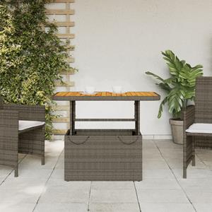 vidaXL Tuintafel 90x55x71 cm poly rattan en acaciahout grijs