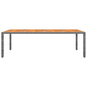 vidaXL Tuintafel 250x100x75 cm poly rattan en massief acaciahout grijs