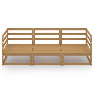 vidaXL Loungesofa Outdoor-Sofa 3-Sitzer Honigbraun Massivholz Kiefer, 1 Teile