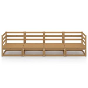 vidaXL Loungesofa Outdoor-Sofa 4-Sitzer Honigbraun Massivholz Kiefer, 1 Teile