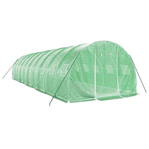 vidaXL Tuinkas met stalen frame 30 m² 10x3x2 m groen