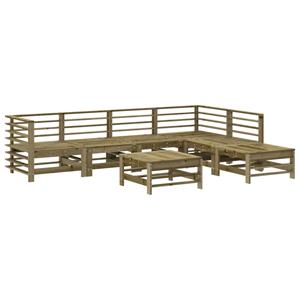 vidaXL 7-delige Loungeset met kussens geïmpregneerd grenenhout