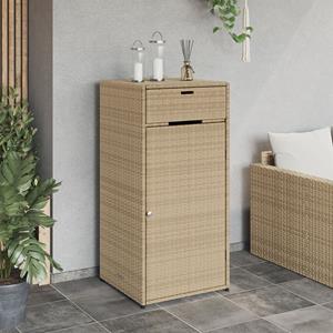 vidaXL Tuinkast 55x55x111 cm poly rattan beige