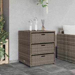 vidaXL Tuinkast 55x59x69 cm poly rattan grijs