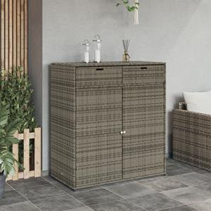 vidaXL Tuinkast 105x55x113 cm poly rattan grijs