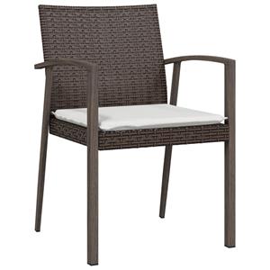 vidaXL Tuinstoelen 2 st met kussens 56,5x57x83 cm poly rattan bruin