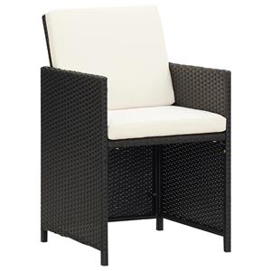 vidaXL Tuinstoelen met kussens 4 st poly rattan zwart