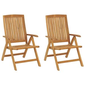 vidaXL Tuinstoelen 2 st verstelbaar met kussens massief teakhout