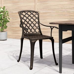 vidaXL Tuinstoelen 6 st gietaluminium bronskleurig