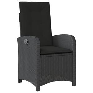 vidaxl 5-delige Tuinset met kussens poly rattan zwart