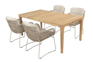 4 Seasons Outdoor Diningset Liam Murcia 5-delig Teak 180 x 100 cm