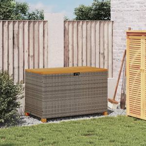 vidaXL Tuinbox 110x55x63 cm poly rattan en acaciahout grijs