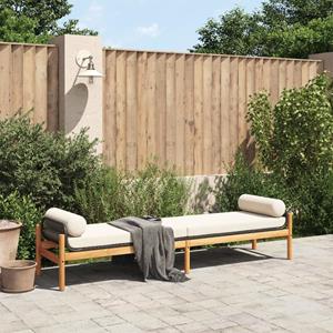 vidaXL Tuinbank met kussen poly rattan acacia zwart