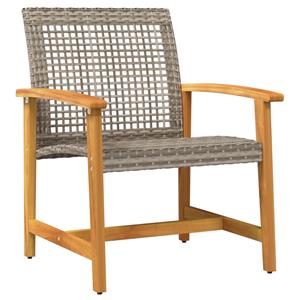 vidaXL Tuinstoelen 2 st poly rattan en acaciahout grijs